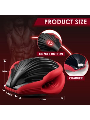  Adjustable Size Oral Sex Toy Stroker Penis Vibrator for Men Masturbation