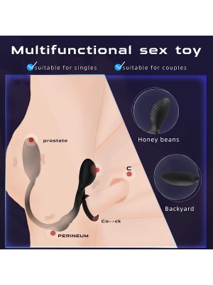 3 in 1 Vibrating Cock Ring Prostate Massager 3 in 1 Vibrating Cock Ring Prostate Massager
