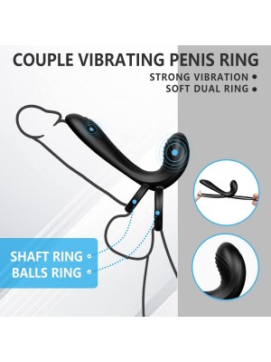 3 in 1 G-spot Clitor Simulator Vibrator with Dual Penis Ring 3 in 1 G-spot Clitor Simulator Vibrator with Dual Penis Ring